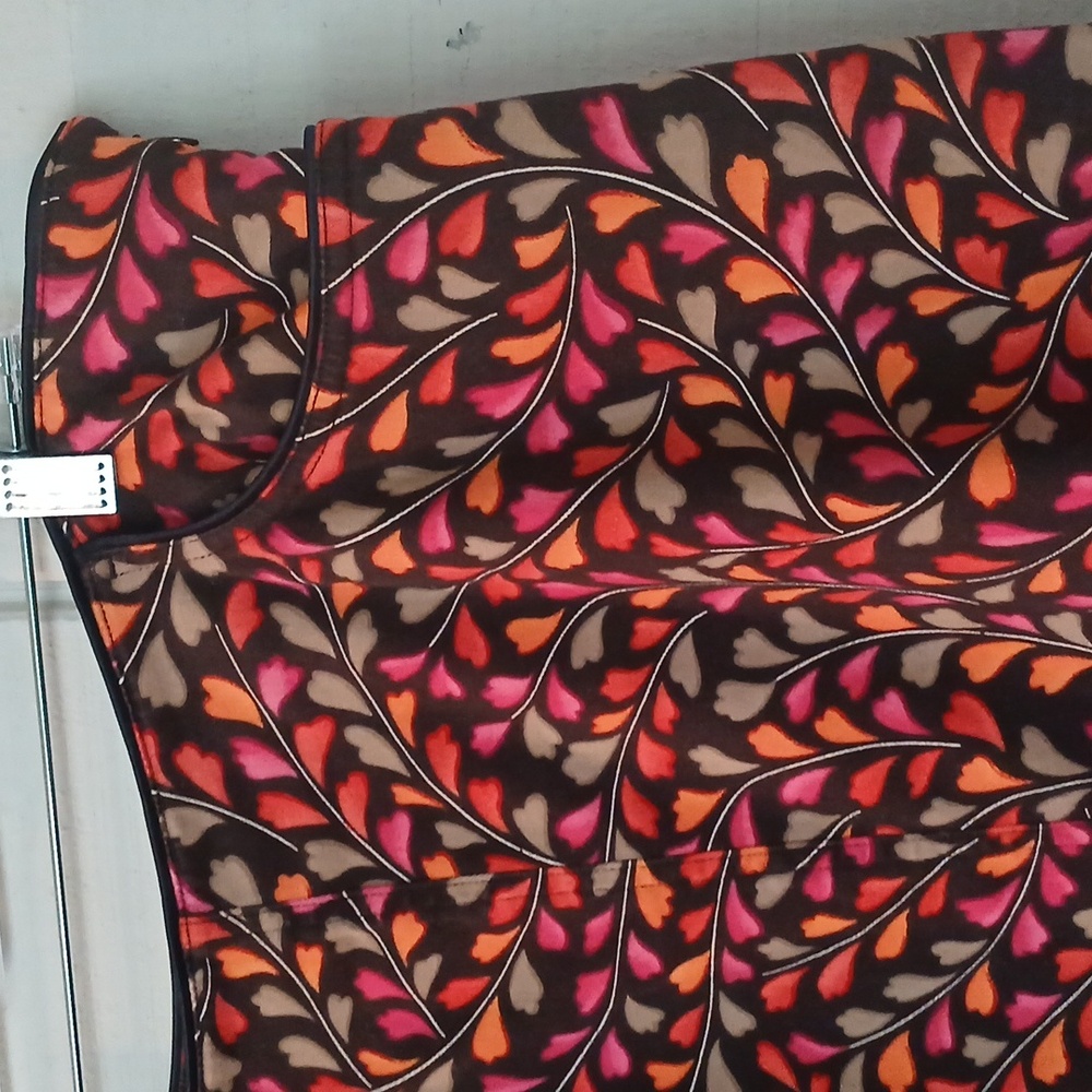 Talbots Leaf Heart Print Chocolate Brown Casual Skirt With Pockets Size 18 - Picture 3 of 10